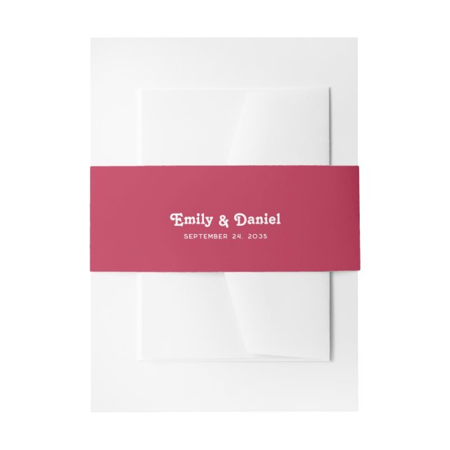 Chic Retro Summer Bright Hot Pink Wedding Einladungsbanderole (Vorderseite Beispiel)