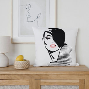 Chic Retrodots Fashion Girl Kissen