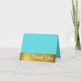 Chic Robins Egg Blue und Gold Danke Note Card