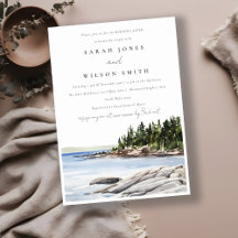 Chic Rocky Pine Mountain Seascape Morgens