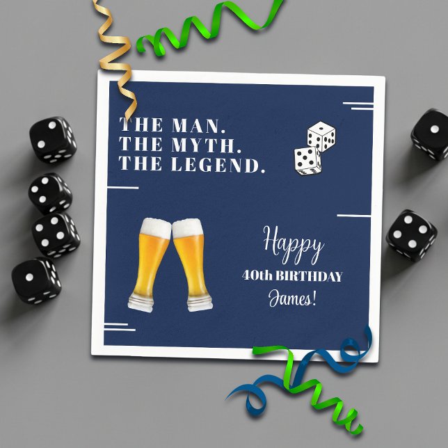 Chic Rolling Dices Pints 40th Birthday Serviette (Von Creator hochgeladen)