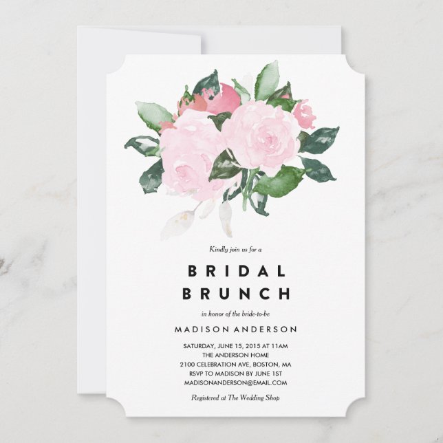 Chic Romance | Brautparty Brunch Einladung (Vorderseite)
