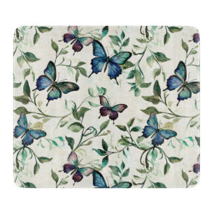 Chic Romantic Blue Butterflies Brautparty Schneidebrett