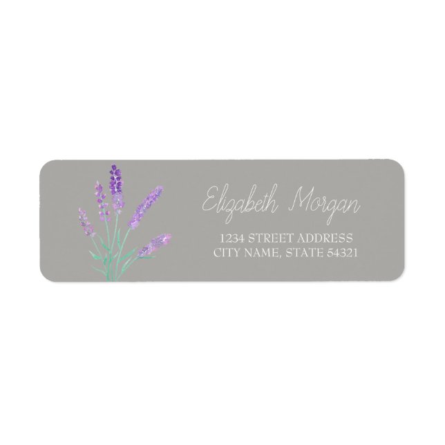 Chic Romantic Lavander Address Label (Vorne)