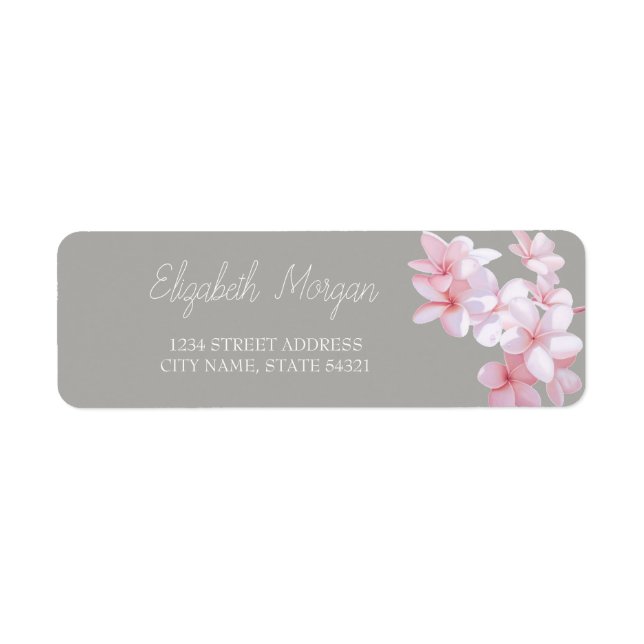 Chic Romantic Tropical Blume Address Label (Vorne)