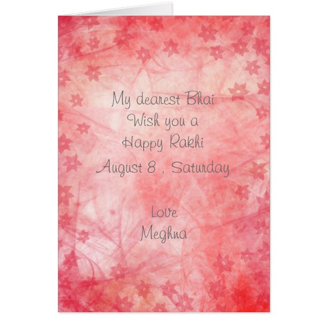 Chic-rosa abstrakte Linien | Blumen Rakhi (Vorne)