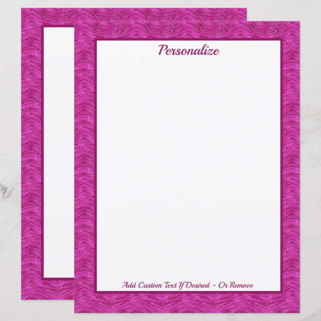 Chic rosa Glitter-Zebra-Muster personalisiert (Vorne/Hinten)