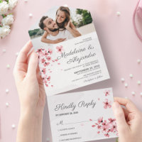 Chic rosa Kirschblüte romantische Blumenhochzeit