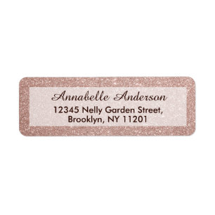 Chic-rosa Rosen-GoldGlitzer-Schein personalisiert