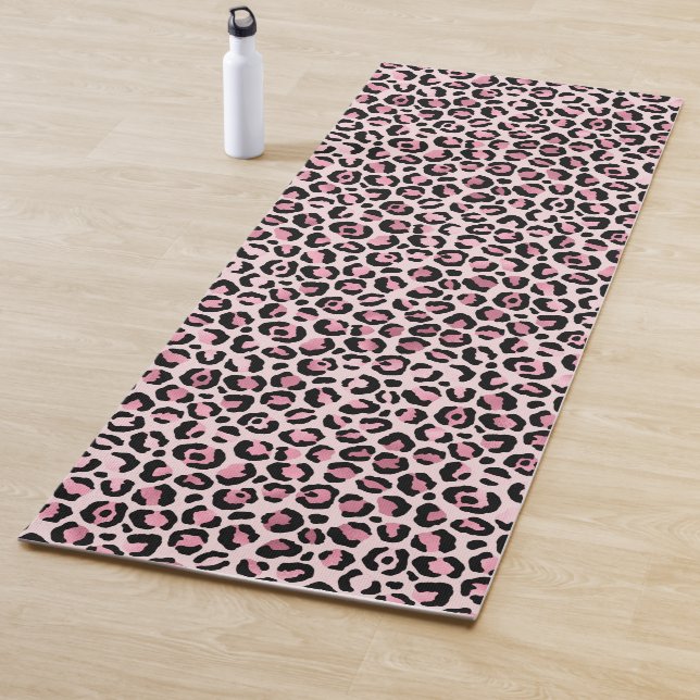 Chic rosa schwarzes Leopardenmuster Yogamatte (Beispiel)