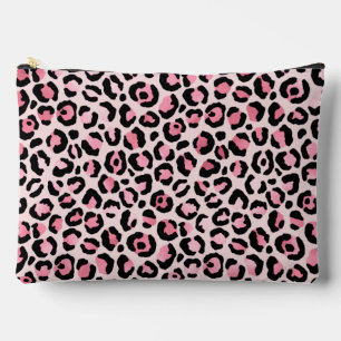 Chic rosa schwarzes Leopardenmuster Zubehörtasche