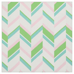 Chic rosa und grün geometrisch Zickzack Muster Stoff