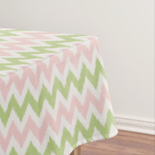 Chic rosa und grün geometrisch Zickzack Muster Tischdecke