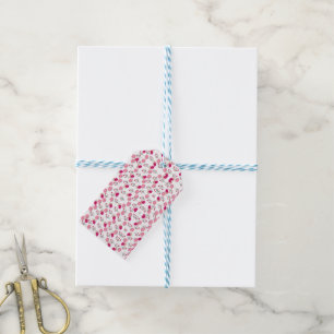Chic rosa und rot floraler Druck nahtlos Muster Geschenkanhänger