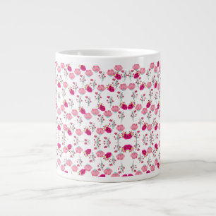Chic rosa und rot floraler Druck nahtlos Muster Jumbo-Tasse