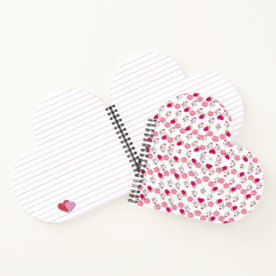 Chic rosa und rot floraler Druck nahtlos Muster Notizbuch