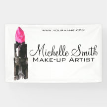 Chic rosa und schwarz Aquarellpinsel Makeup