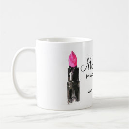 Chic rosa und schwarz Aquarellpinsel Makeup Kaffeetasse