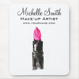 Chic rosa und schwarz Aquarellpinsel Makeup Mousepad