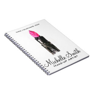 Chic rosa und schwarz Aquarellpinsel Makeup Notizblock