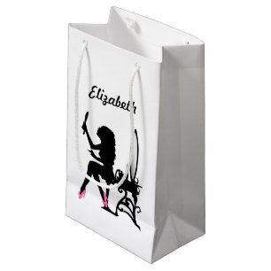 Chic-rosa und schwarze Frau der Mode-Silhouette Kleine Geschenktüte