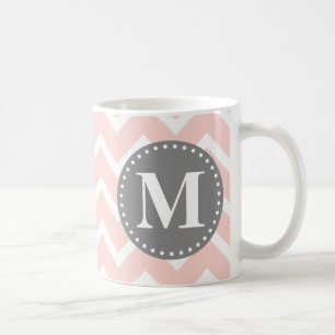 Chic-rosa weißer grauer Zickzack-Zickzack Kaffeetasse