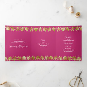 Chic rose avec Gold Quinceanera Party Invitation