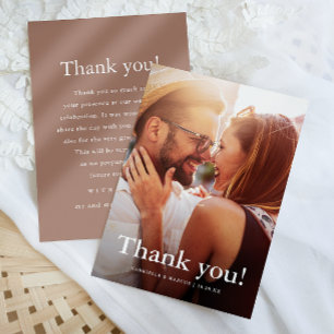 Chic Rose Blush Wedding Foto Vielen Dank für Ihre  Dankeskarte