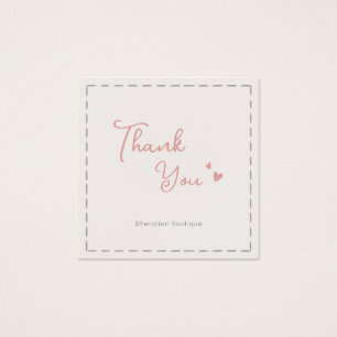 Chic Rose coudre Carte de remerciements d'entrepri