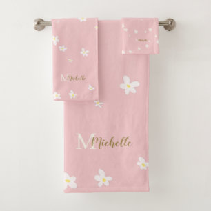 Chic rose Farmhouse Sweet Daisies Girly Monogramme