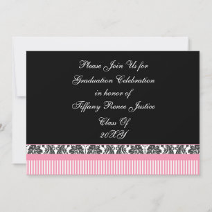 chic rose fête de graduation Invitation