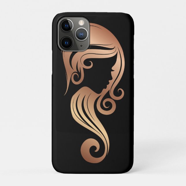 Chic Rose Gold Beauty Girl Salon Case-Mate iPhone Hülle (Rückseite)