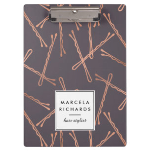 Chic Rose Gold Bobby Buttone Friseur Stylist Salon Klemmbrett