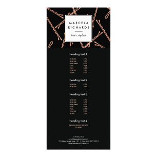 Chic Rose Gold Bobby Buttone Friseur Stylistische Werbekarte