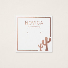 Chic Rose Gold Cactus Earring Display Card