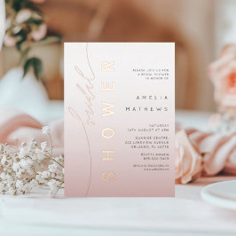 Chic Rose Gold Calligraphy Brautparty Folieneinladung