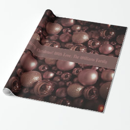 Chic Rose Gold Christmas Baubles Muster hinzufügen Geschenkpapier