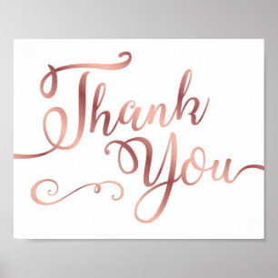 Chic Rose Gold DANK, DASS SIE Print signieren Poster