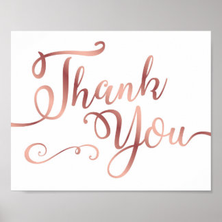 Chic Rose Gold DANK, DASS SIE Print signieren Poster