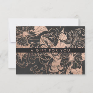 Chic Rose Gold Floral Koi   Geschenkgutschein