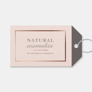 Chic Rose Gold Foil & Blush Pink Naturkosmetik Geschenkanhänger