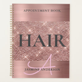 Chic Rose Gold Foil Haare Termin Buch Planer