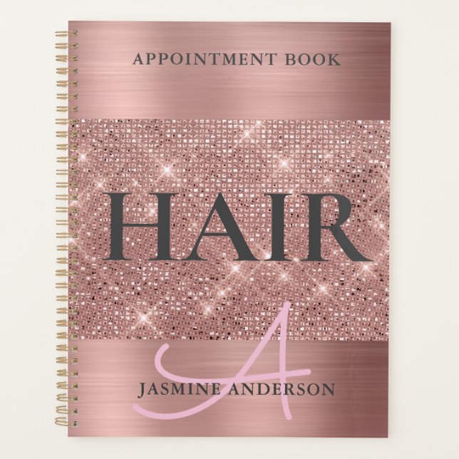 Chic Rose Gold Foil Hair Rendez-vous Livre (Devant)