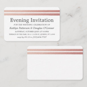 Chic Rose Gold Foil Stripes soirée Ticket de l'évé