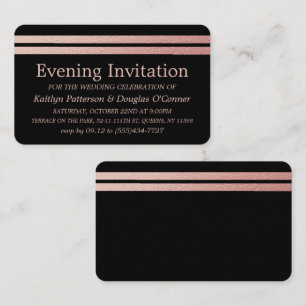 Chic Rose Gold Foil Stripes soirée Ticket de l'évé