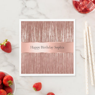 Chic Rose Gold Glam Tinsel Streifen Serviette