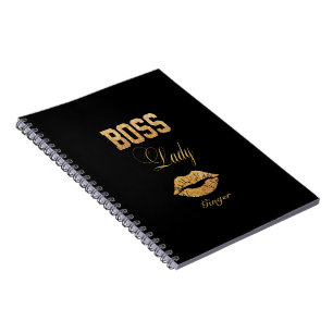 Chic Rose Gold Glitzer BOSS Lady Typografie Notizblock