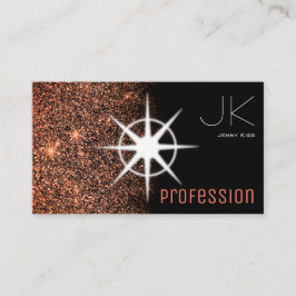 Chic Rose Gold Glitzer Fotovorlage Galaxy Stars Visitenkarte