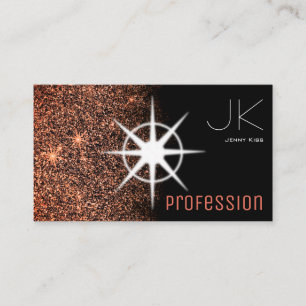 Chic Rose Gold Glitzer Fotovorlage Galaxy Stars Visitenkarte