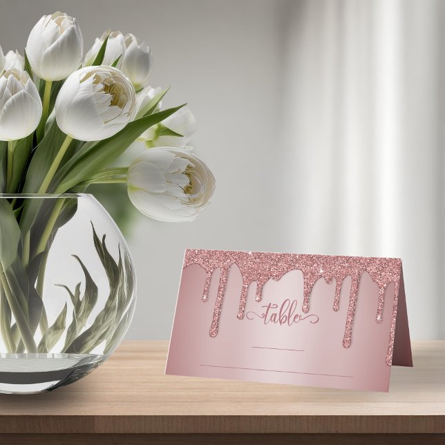 Chic Rose Gold Glitzer Hochzeitstisch Platzkarte (Chic Rose Gold Glitter Wedding Table Place Cards)